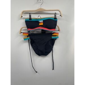 Lucky Brand Avila Bikini Set Women's Small Multi Colorblock Swimwear Beach NWOT